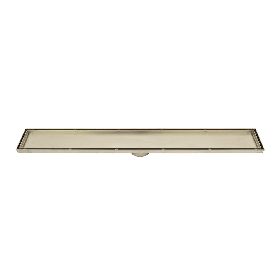 Radiant Linear Tile Insert Floor Grate - Warm Brushed Nickel / 100x600mm / 74mm (316-WBN-RGL-600-74)