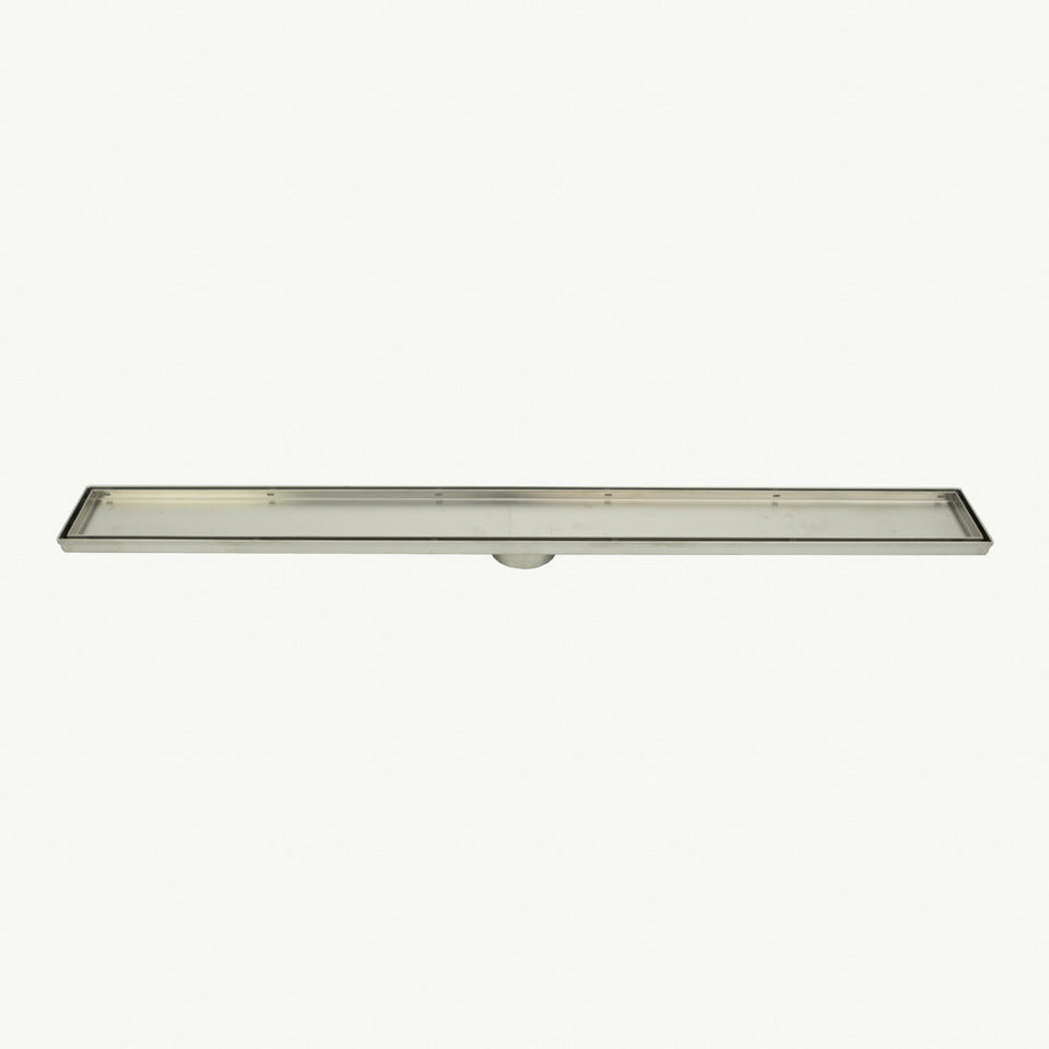 Radiant Linear Tile Insert Floor Grate - Brushed Satin / 100x1200mm / 74mm (316-RGL-1200-74)