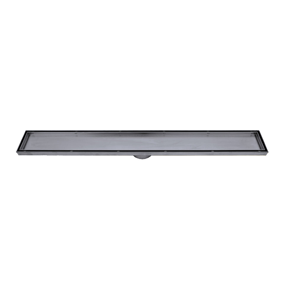Radiant Linear Tile Insert Floor Grate (Gun Metal Grey) 100mm x 800mm (74mm Outlet) (316-GMG-RGL-800-74)