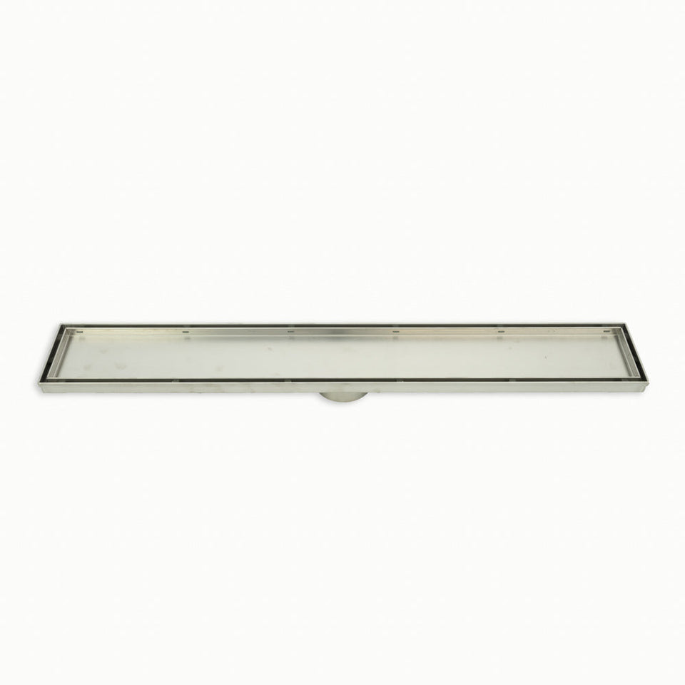 Radiant Linear Tile Insert Floor Grate - Brushed Satin / 100x700mm / 90mm (316-RGL-700-90)