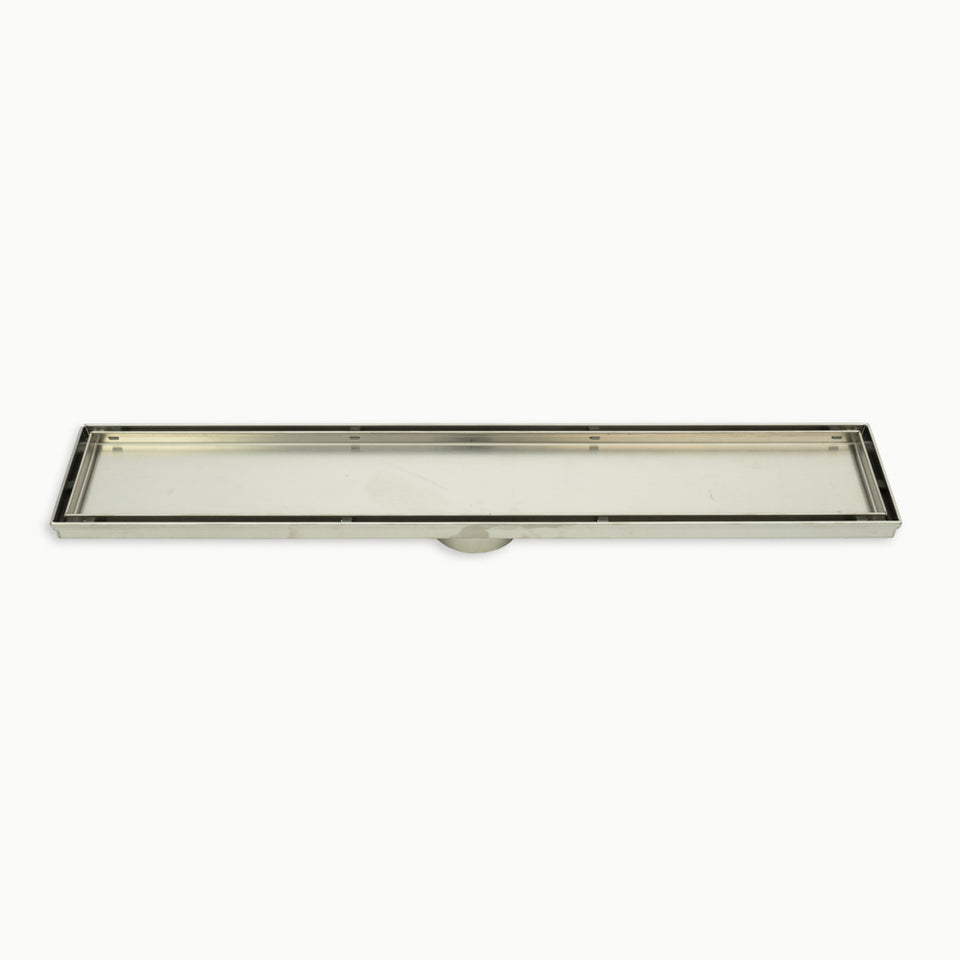 Radiant Linear Tile Insert Floor Grate (Brushed Satin) 100mm x 600mm (74mm Outlet) (316-RGL-600-74)
