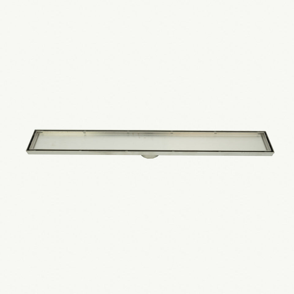 Radiant Linear Tile Insert Floor Grate - Brushed Satin / 100x900mm / 74mm (316-RGL-900-74)