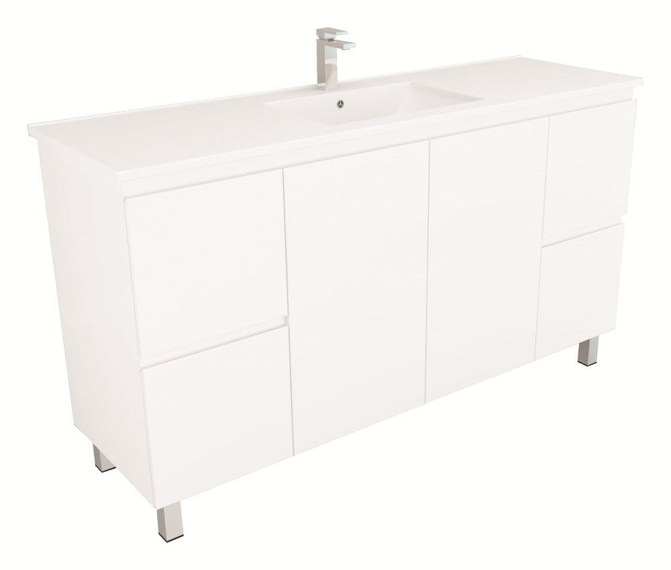 Bianca Square Vanity on Legs with Ceramic Basin