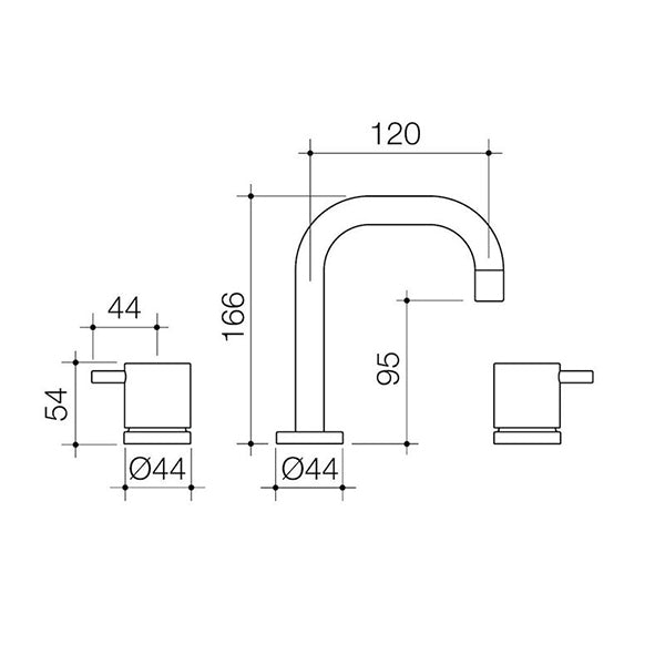 Caroma Luna Lever Lead Free Basin Tap Set