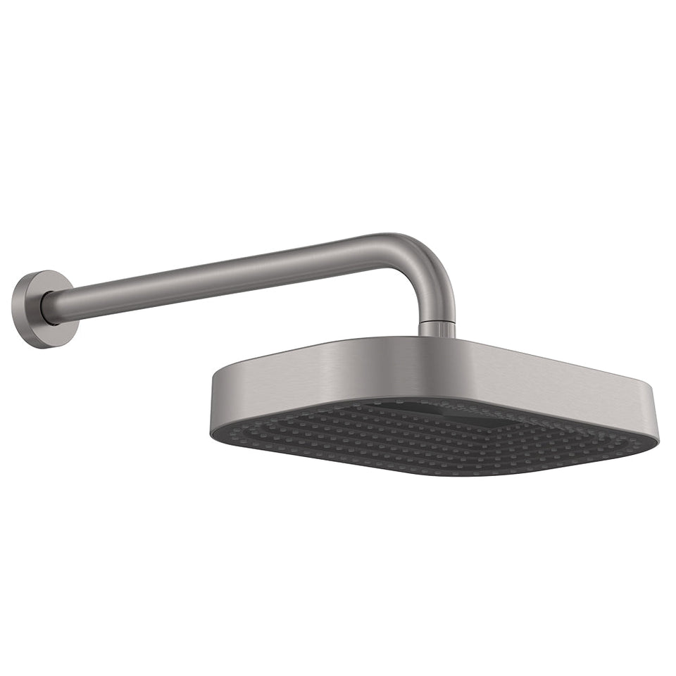 Fienza Kuro Shower Arm Set Soft Square Head Gun Metal