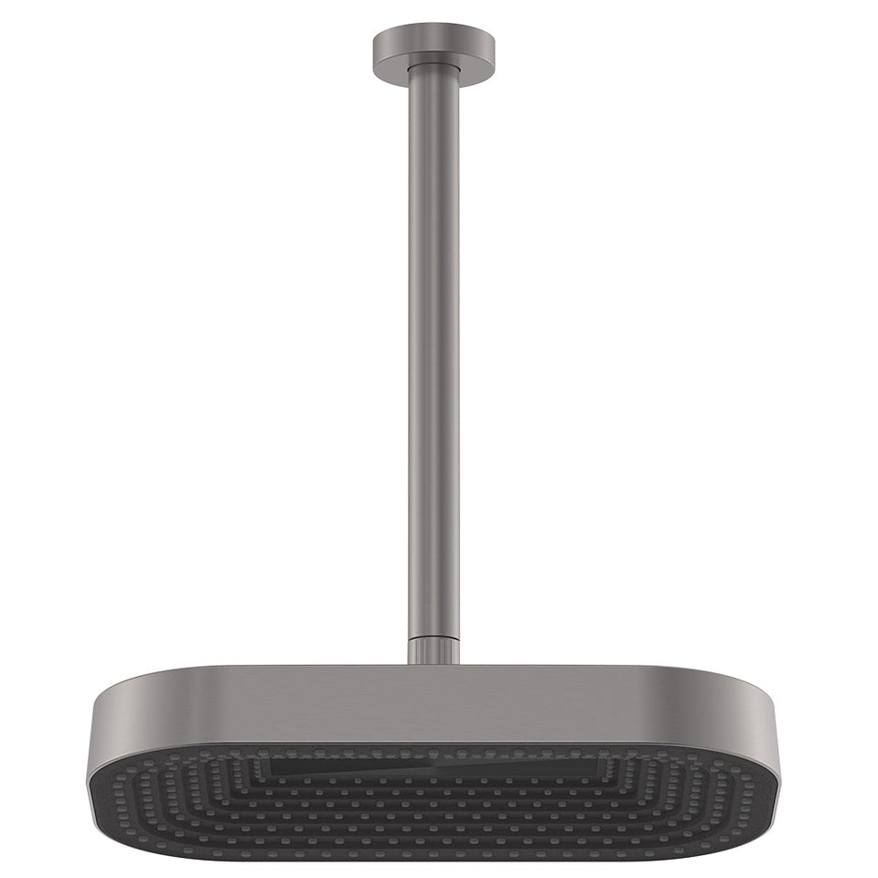 Fienza Kuro Shower Dropper Set Soft Square Head Gun Metal