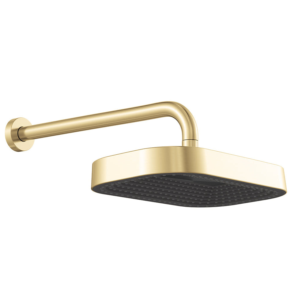 Fienza Kuro Shower Arm Set Soft Square Head Urban Brass