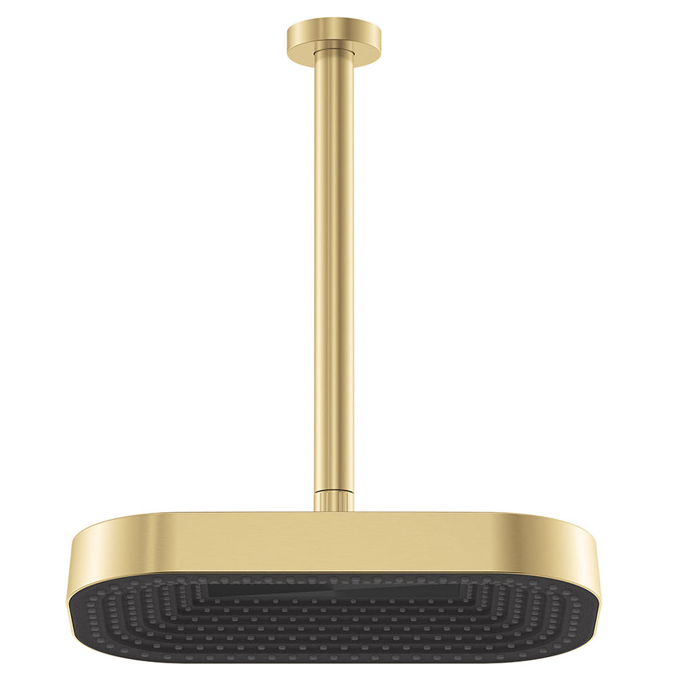 Fienza Kuro Shower Dropper Set Soft Square Head Urban Brass