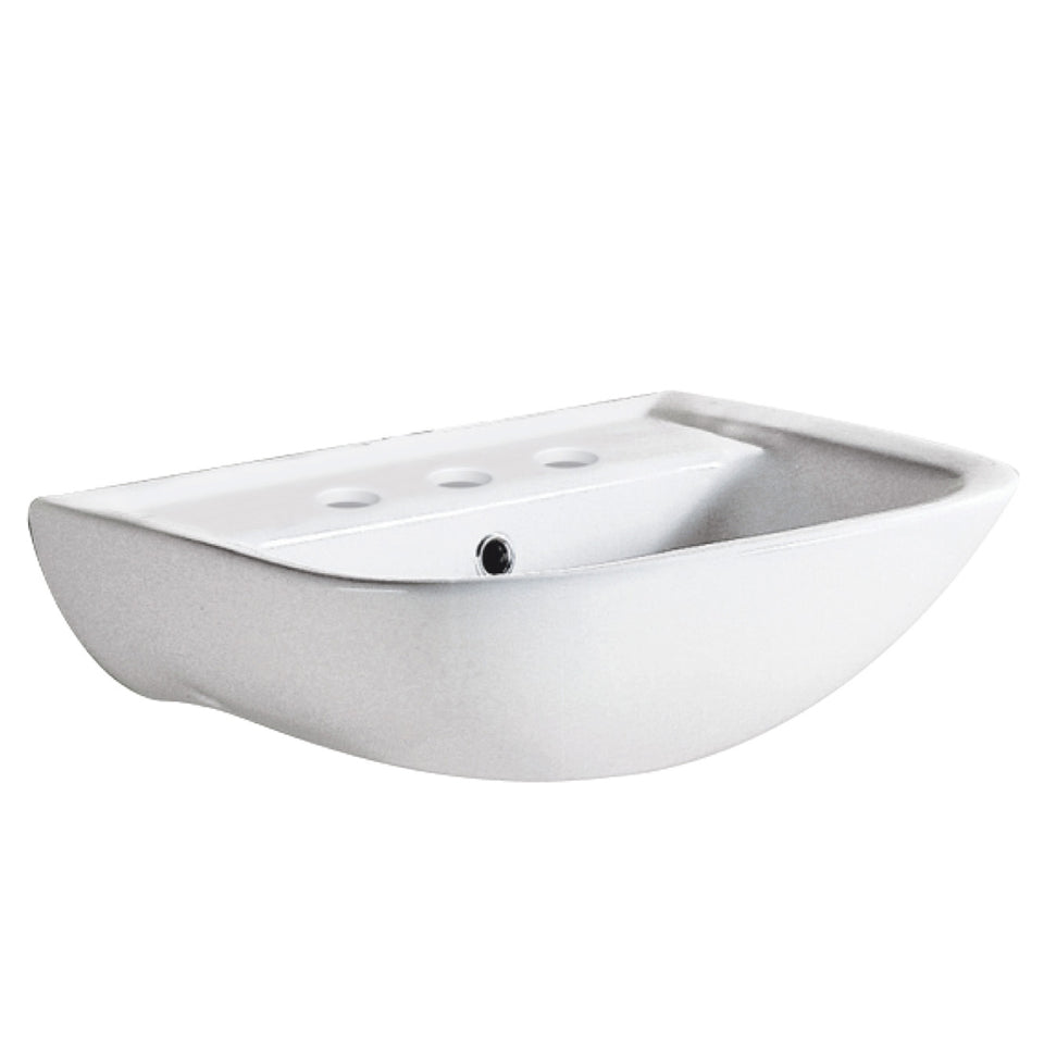 Fienza Lara Wall Basin - 3 Tap Hole White