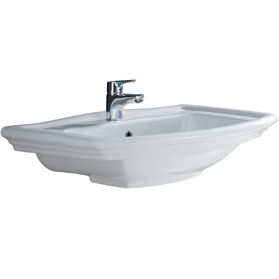 Fienza Washington Wall Basin 560 - 1 Tap Hole White