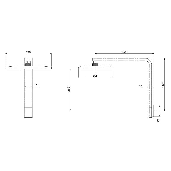 Phoenix NX ORLI with HydroSense Shower Arm & Rose