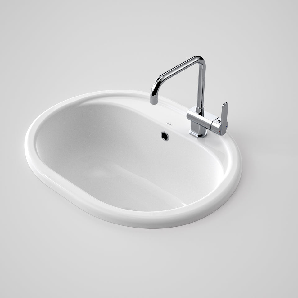 Caroma Metro 35 Utility 1TH Right Hand Basin - White (675140W)