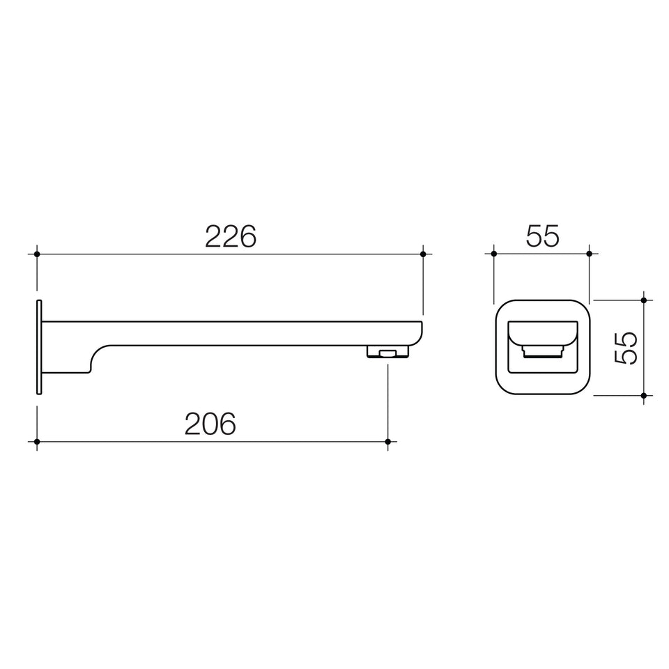 Caroma Luna® Wall Basin/Bath Outlet - Lead Free (68187BB6AF, 68187BL6AF, 68187BN6AF, 68187C6AF)