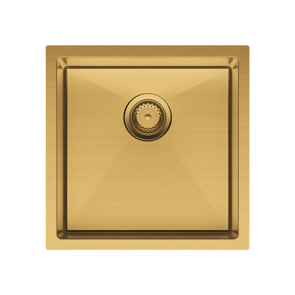 Fienza Hana Single Bowl Sink 32L Rugged Brass Includes Sink Protect Top/Undermount 450X450X200mm