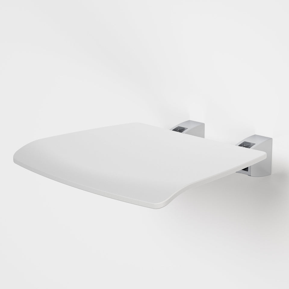 Caroma Opal Support Shower Seat Folding - White/Chrome (687385W)