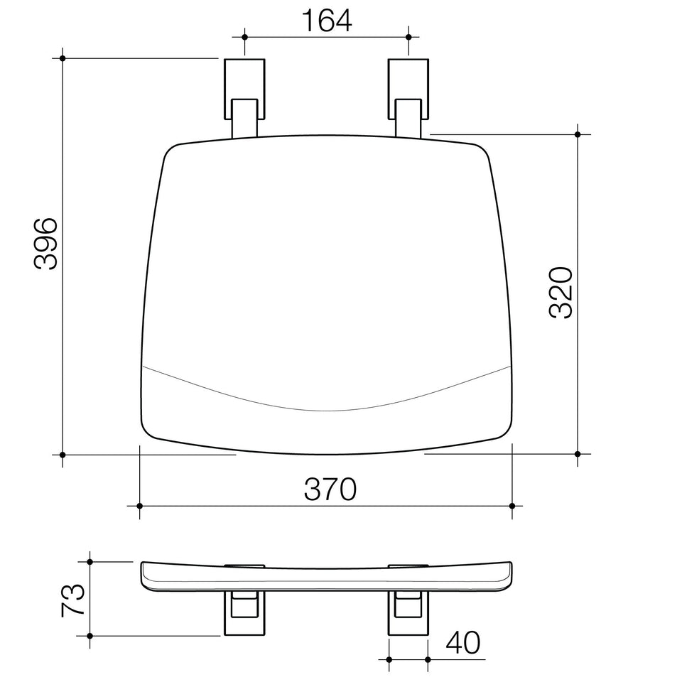 Caroma Opal Support Shower Seat Folding