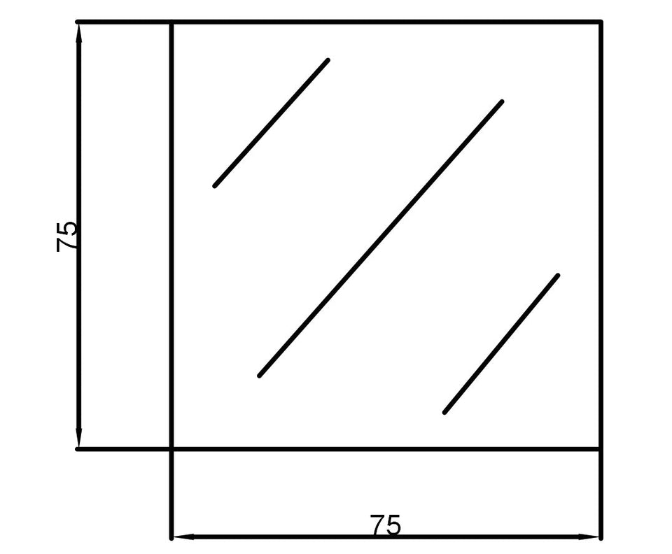 750x750mm Plain Bathroom Mirror Pencil Edge Wall Mounted Vertical or Horizontal - Poseidon PM7575