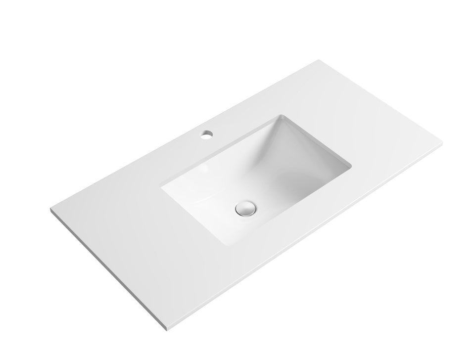 Aulic Pure White Stone Top With Undermount Basin Pure Stone Top with Undermount Basin