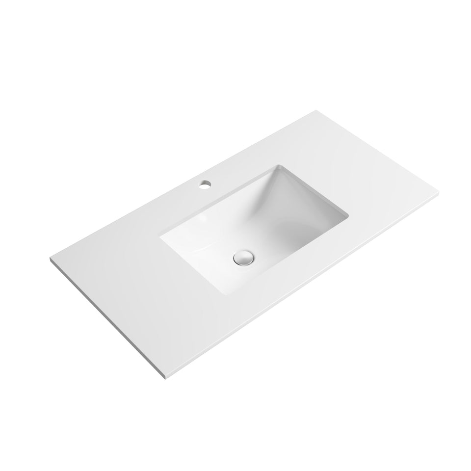 Aulic Pure White Stone Top With Undermount Basin 8031台下盆+石板2