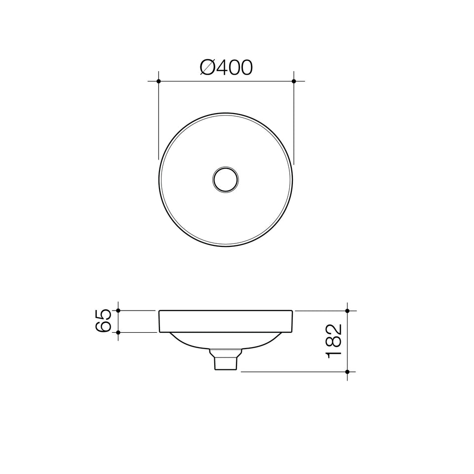Caroma Liano II 400mm Round Inset Basin - Matte Speckled (852400MS)
