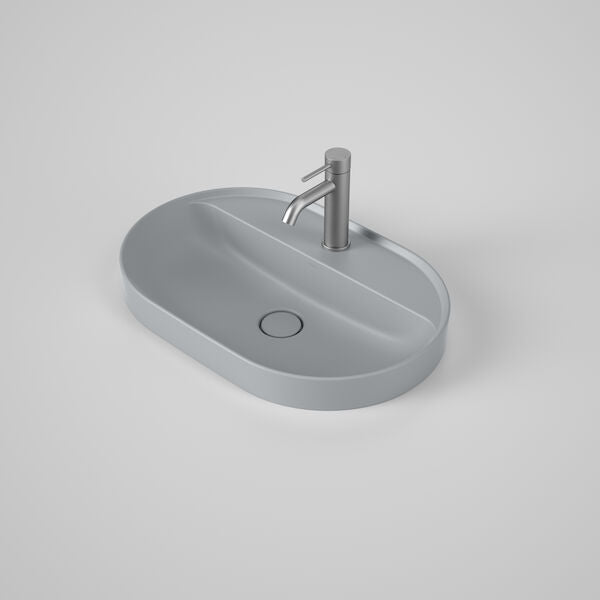 Caroma Liano II Pill Inset Basin with Tap Landing (1 Tap Hole) - Matte Grey (853110MGR)