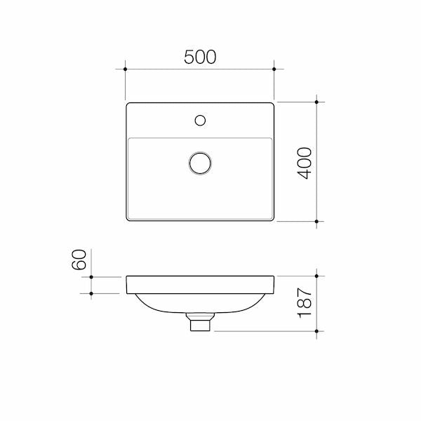 Caroma Urbane® II Inset Basin - White (878310W)