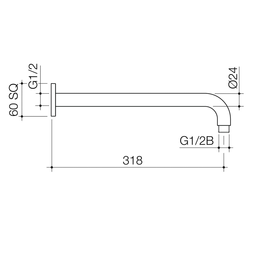 Caroma Luna Right Angle Shower Arm