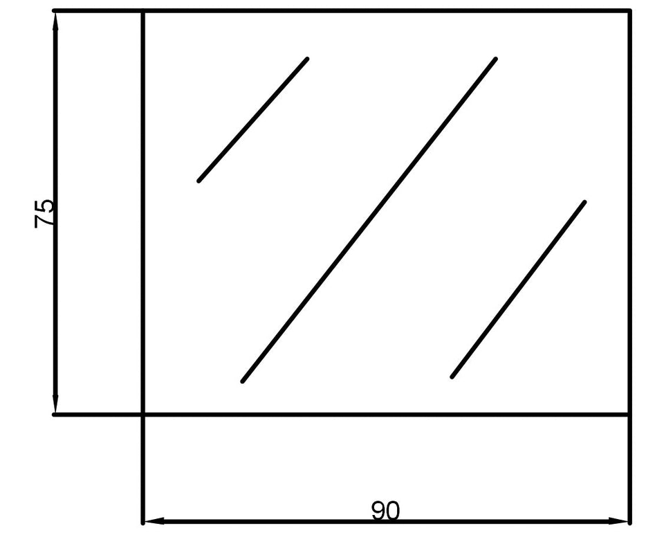 900x750mm Plain Bathroom Mirror Pencil Edge Wall Mounted Vertical or Horizontal - Poseidon PM9075