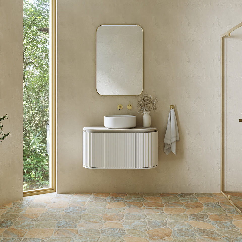 Fienza Empire Pill Satin White Wall Hung Vanity