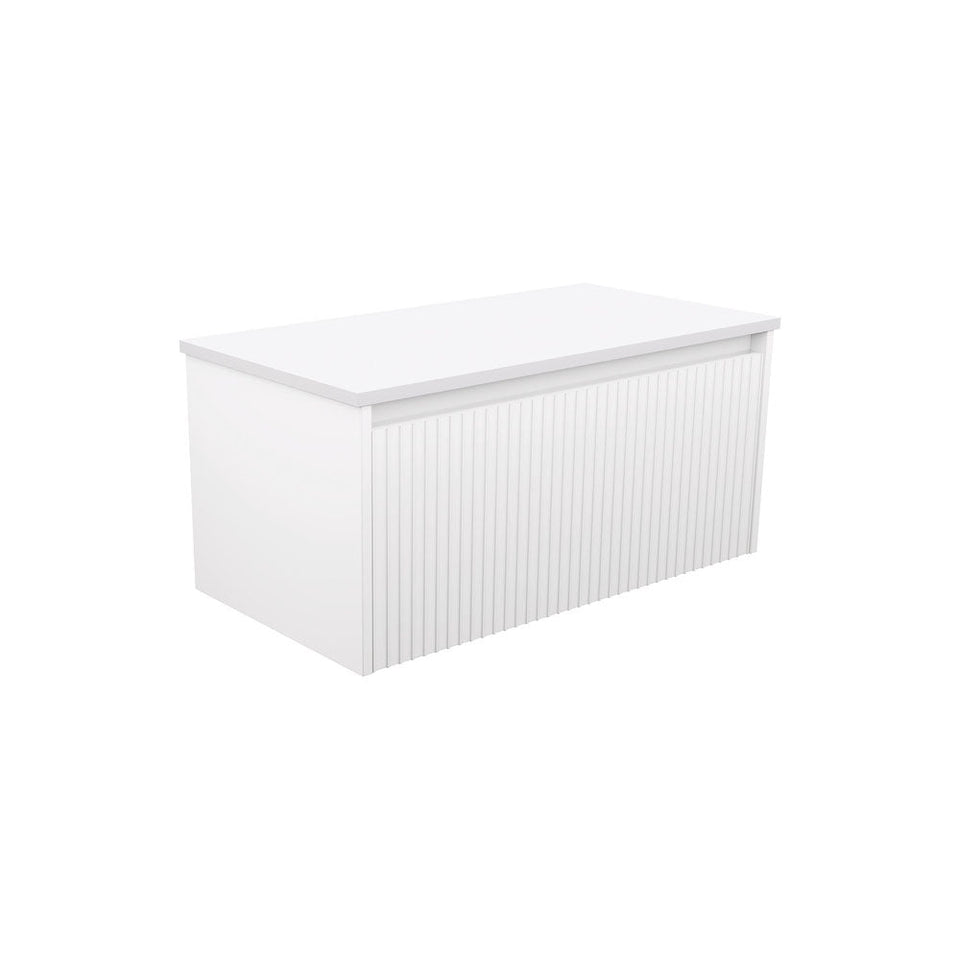 Fienza Alina Groove Satin White 900 Wall-Hung Cabinet