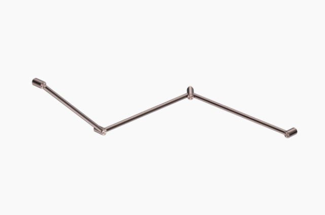 Nero Mecca Care 32mm DDA Grab Rail Set 45 Degree Continuous 750x965x1025mm
