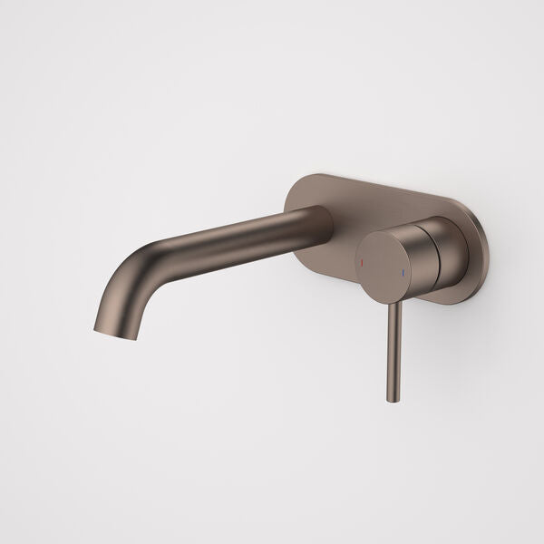 Caroma Liano II 175mm Wall Basin / Bath Mixer (Round Cover Plate) - Brushed Bronze (96345BBZ6AF)