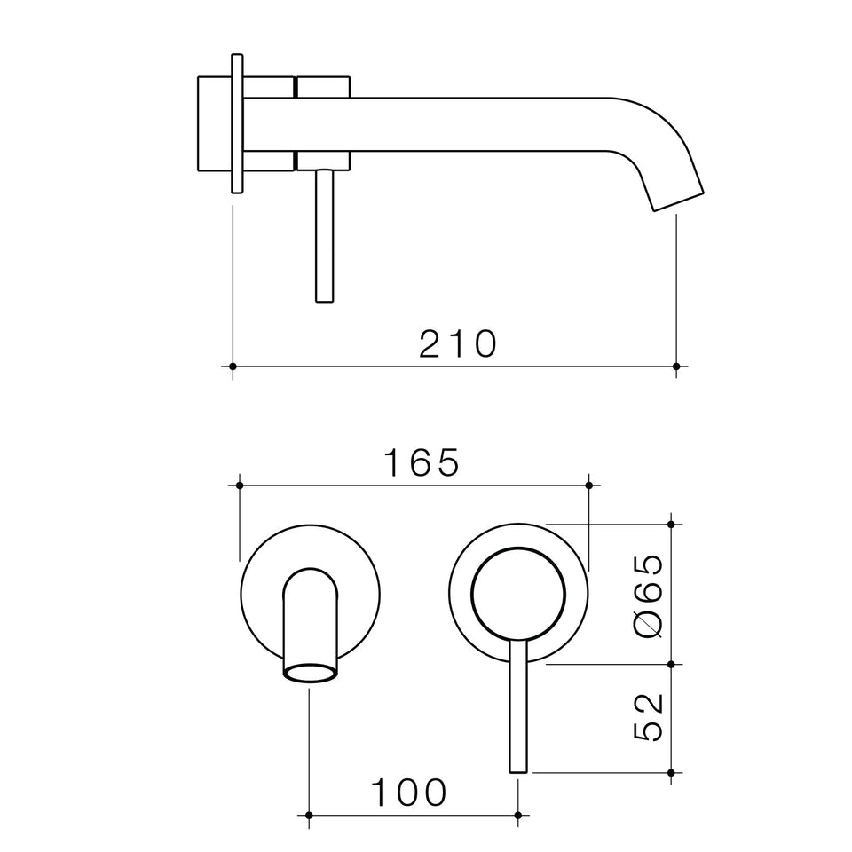Caroma Liano II 175mm Wall Basin / Bath Trim Kit (2 x Round Cover Plates) - Brushed Bronze (96356BBZ6AF)