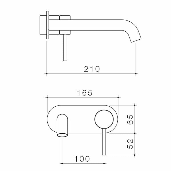 Caroma Liano II Lead Free Wall Basin/Bath Trim Kit 210mm - Round Cover Plate