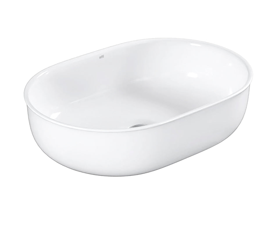 Otti Bronte Oval 500 x 350 Above Counter Basin - Gloss White