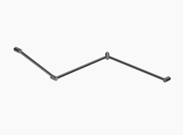 Nero Mecca Care 32mm DDA Grab Rail Set 45 Degree Continuous 750x965x1025mm