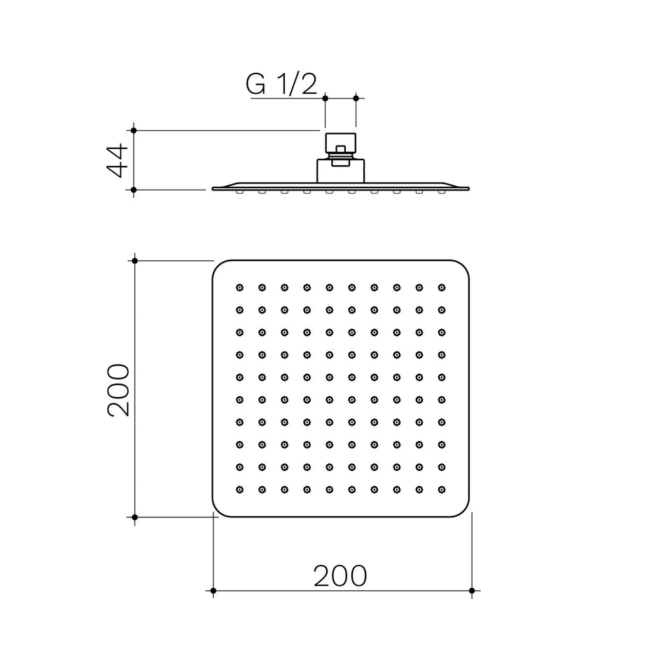 Caroma 300mm Square Rain Shower (99664B4E, 99664BB4E, 99664BN4E, 99664C4E)