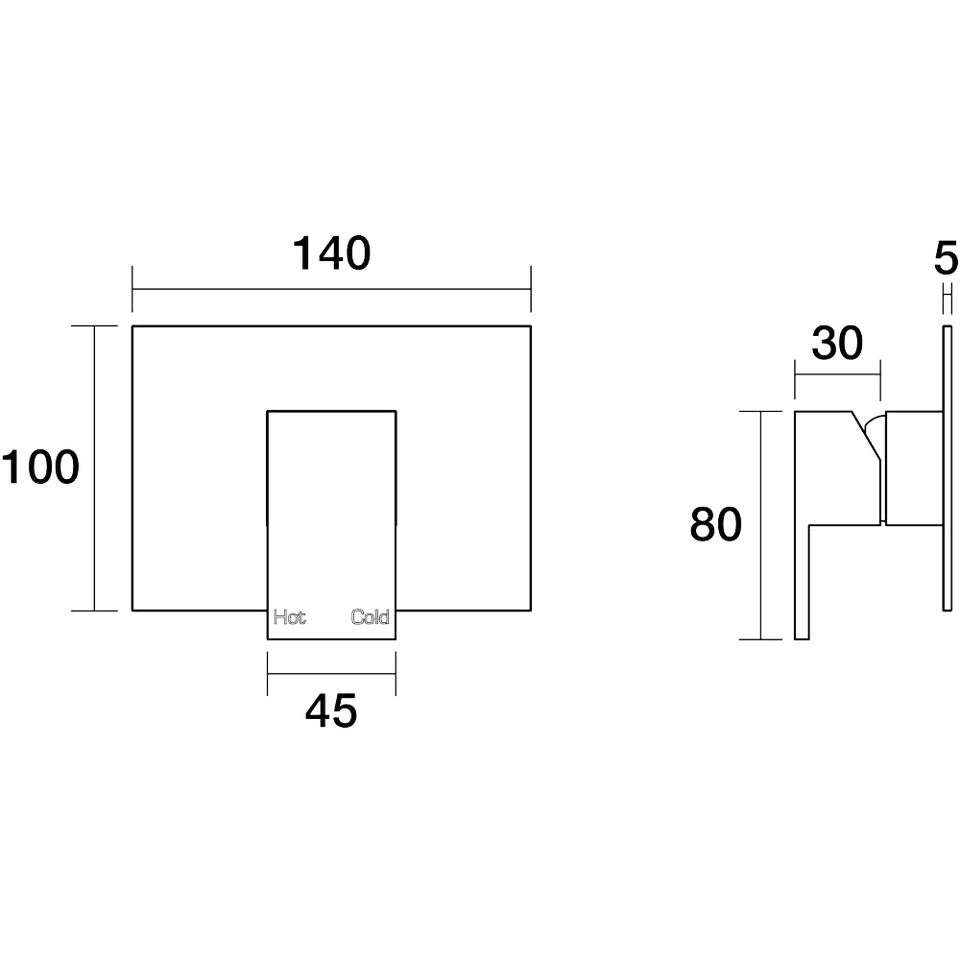 PAR Taps Burj Wall Mixer Shower technical drawing (A20.031.1)