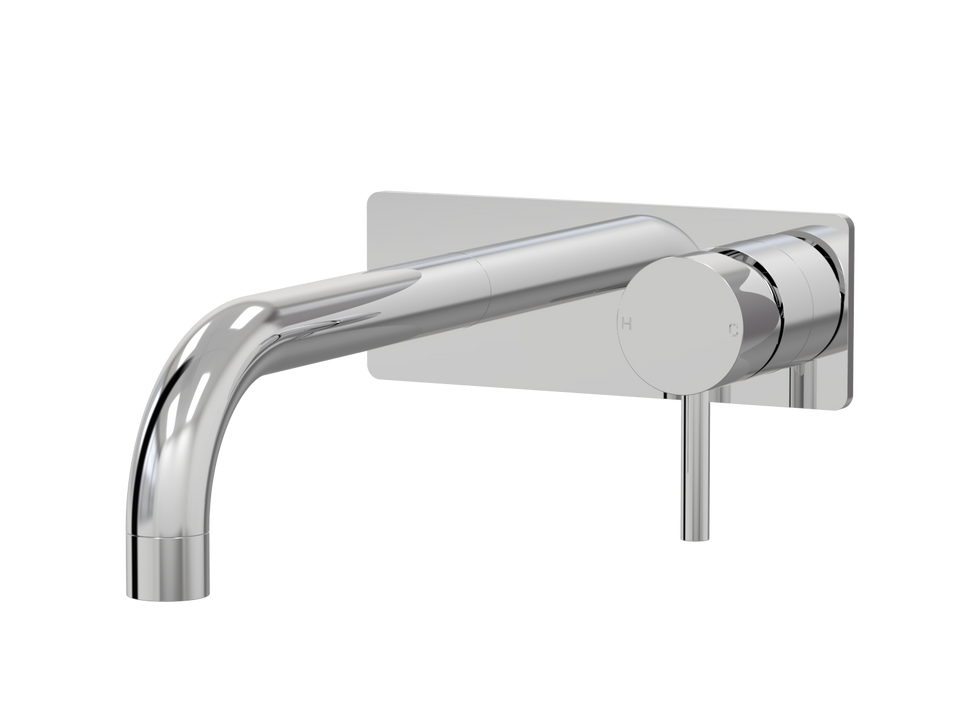 PAR Taps Lugano Wall Bath Mixer Set 250mm 90° outlet Incl. plate - Chrome (A22.041.7.01)