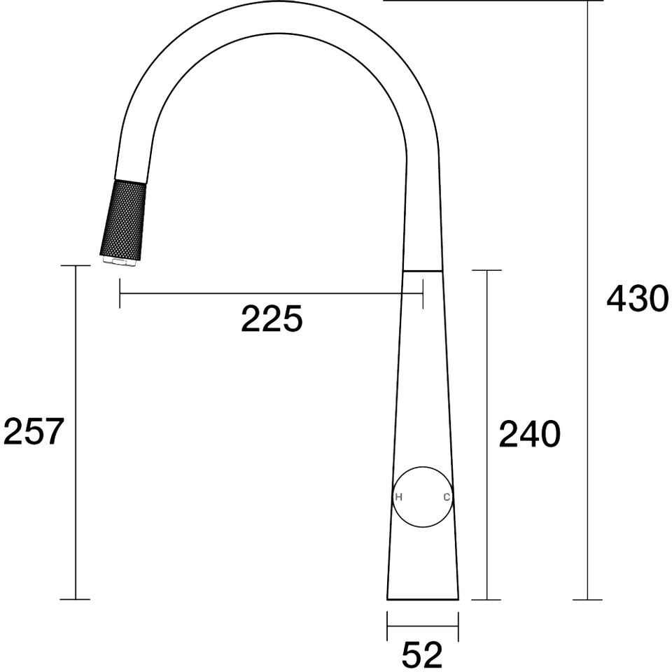 PAR Taps IDK Sink Pull-Out Mixer technical drawing (A38.024.1)
