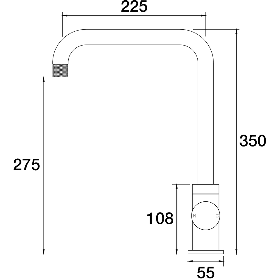 PAR Taps IDK Sink 90 Degree Mixer technical drawing (A38.025.1)