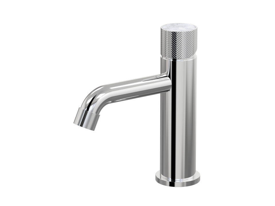 PAR Taps IDK Marble Hob Basin Mixer Carrara Marble - Chrome (A39.011.1.01)