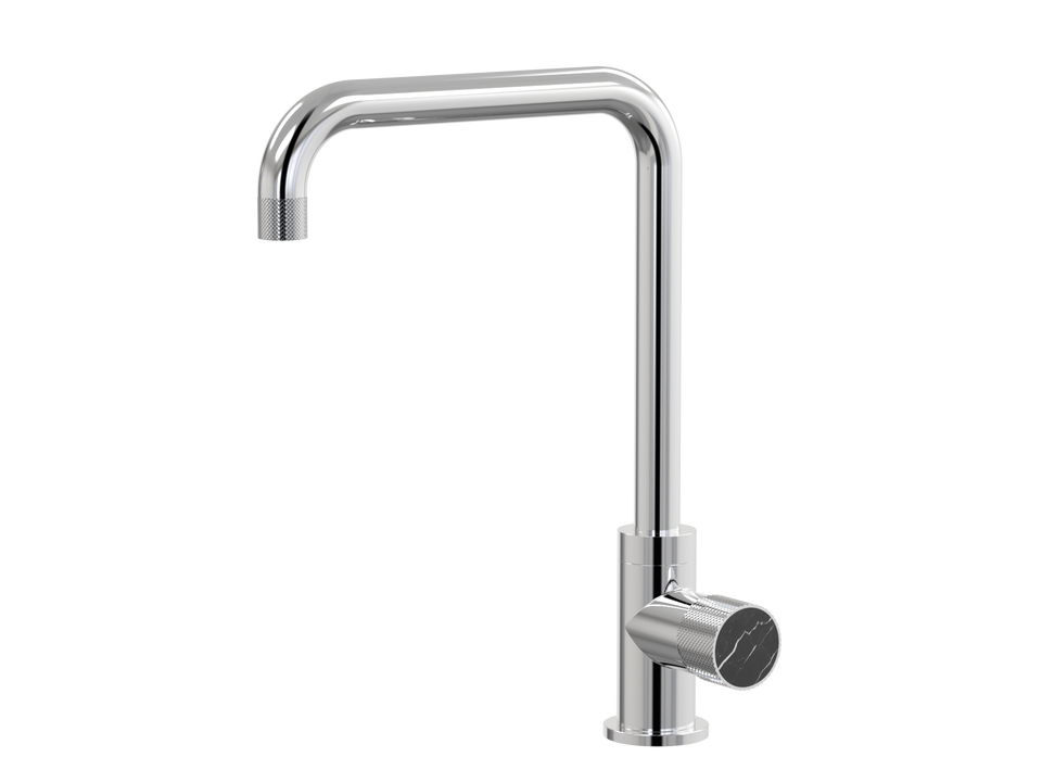 PAR Taps IDK Marble Sink 90 Degree Mixer Nero Marquina Marble - Chrome (A39.025.2.01)