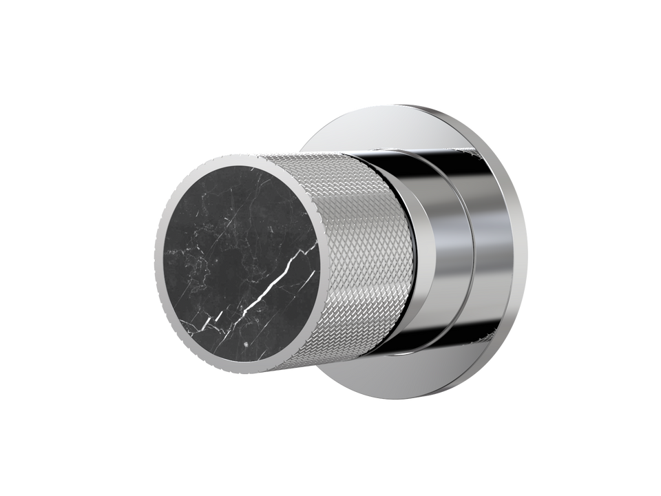 PAR Taps IDK Marble Wall Mixer Shower Nero Marquina Marble - Chrome (A39.031.2.01)