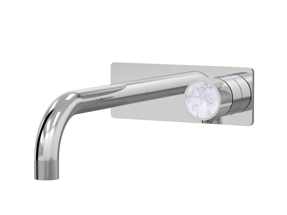 PAR Taps IDK Marble Bath Wall Mixer On Plate Curved Outlet Bainco Marble