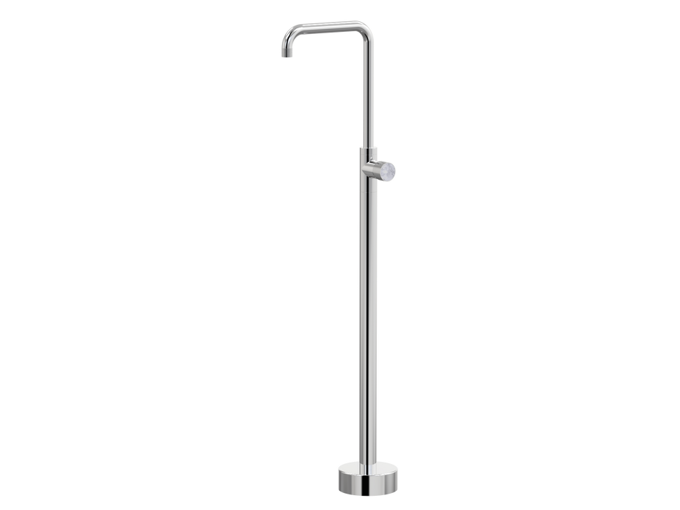 PAR Taps IDK Marble Floor Bath Filler Mixer - 90 Degree Carrara Marble - Chrome (A39.073.1.01)