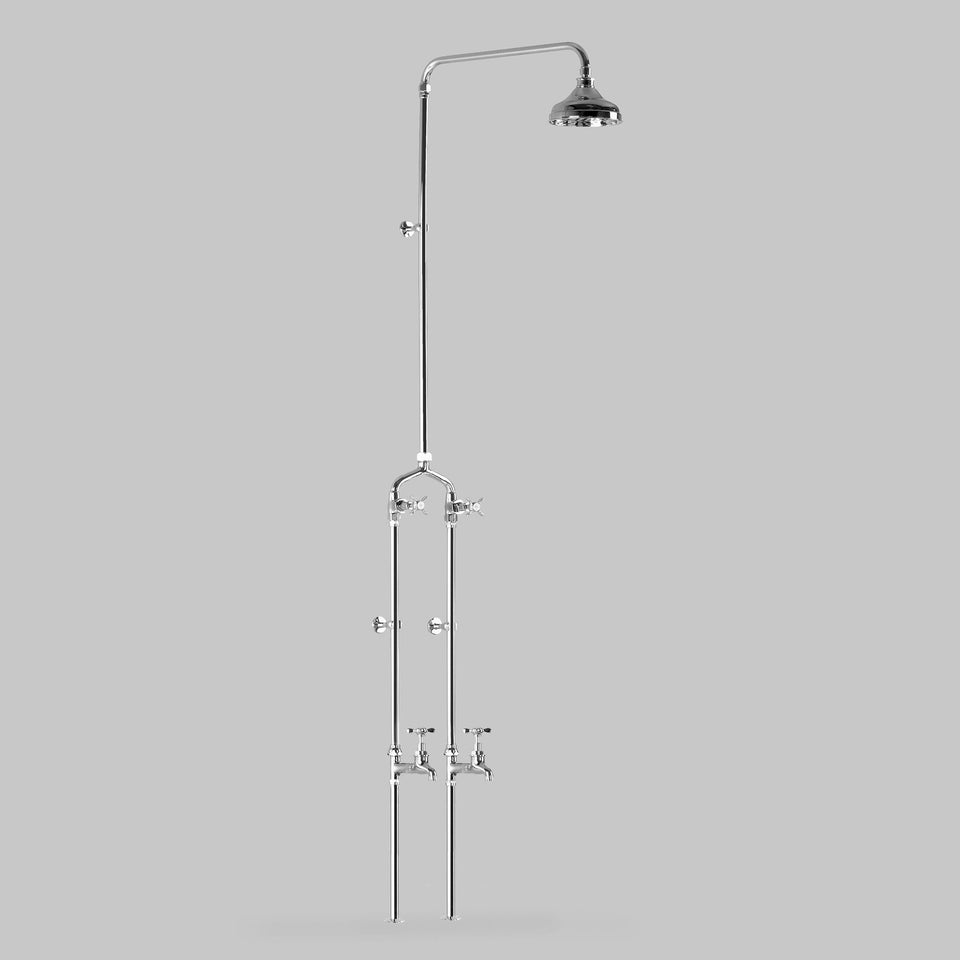 Astra Walker A51.19 Bath/overhead Shower Set w/ 150mm shower head, floor entry with feedpipes