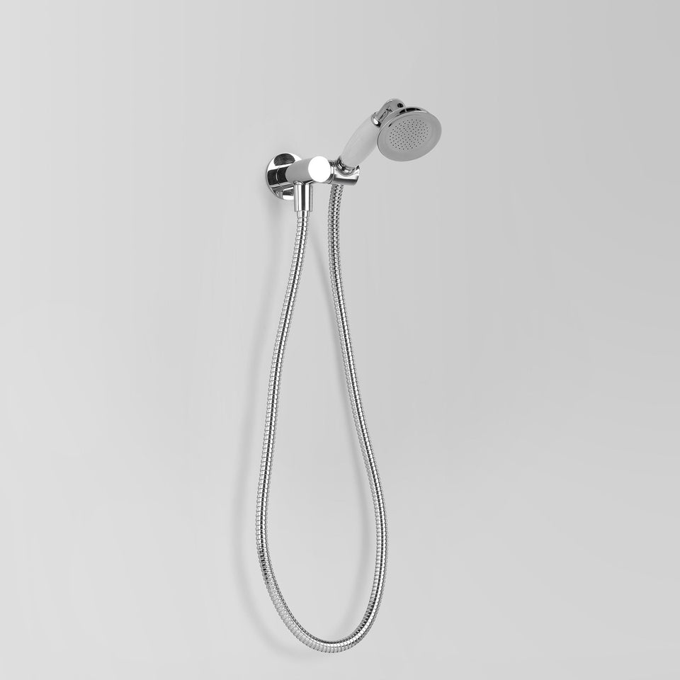 Astra Walker A51.42.V7 Wall Mtd Hand Shower with White Porcelain Handpiece & Integrated Swivel Holder/Elbow