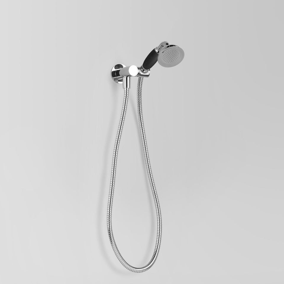 Astra Walker A51.42.V7 Wall Mtd Hand Shower with White Porcelain Handpiece & Integrated Swivel Holder/Elbow