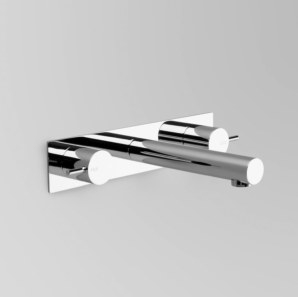 Astra Walker A69.06.BP.V2 Wall Set with 200mm Straight Spout on Backplate